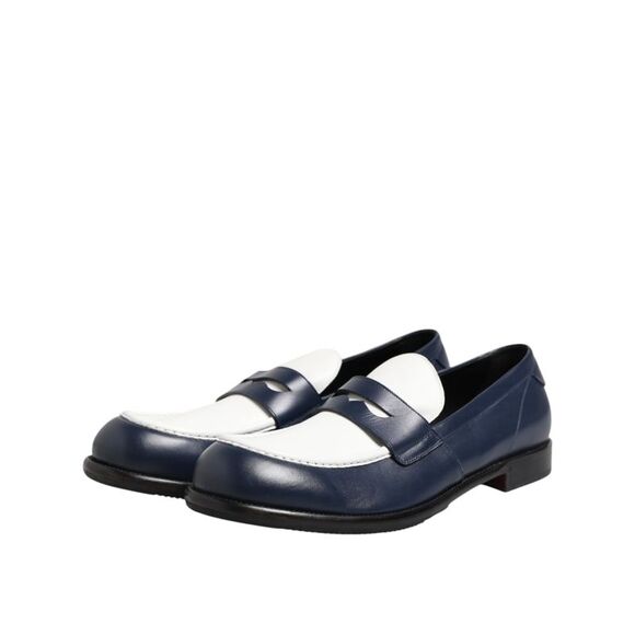 Dolce & Gabbana Black White Leather Slip On Loafers Men Dress Men's Shoes - Picture 4 of 6